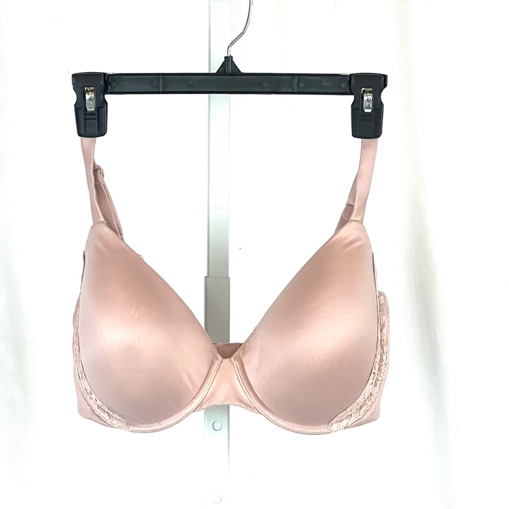 Reveal Lingerie bra, full coverage, pink w/lace accents 36DD 199